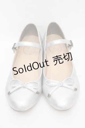 画像: F&A / ストラップ付リボンバレエシューズ M シルバー O-26-03-07-069-LO-SH-IG-OS