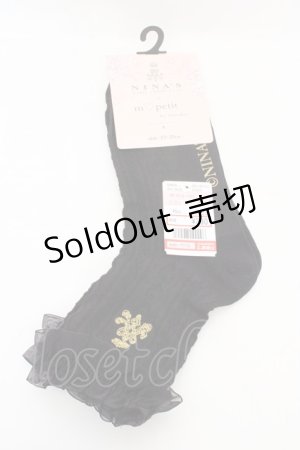 画像: m petit by misako / AMCSNIレースロゴ 23-25cm クロ O-26-03-07-075-LO-ZA-OW-ZT0311E