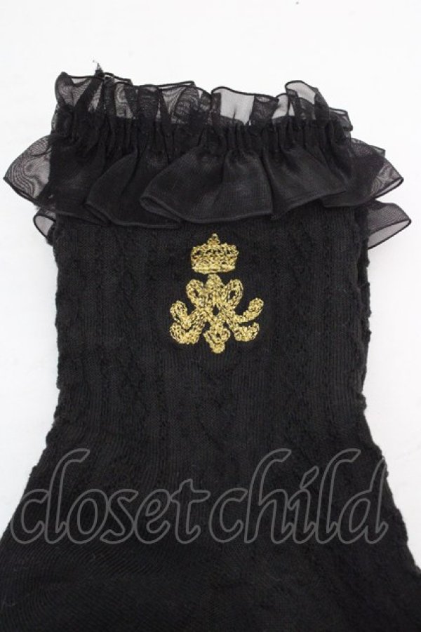 画像2: m petit by misako / AMCSNIレースロゴ 23-25cm クロ O-26-03-07-075-LO-ZA-OW-OS (2)