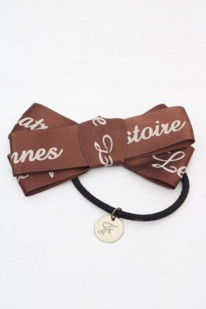 画像: Fi.n.t / ロゴリボンヘアゴム  ブラウン O-26-03-07-079-CA-AC-OW-OS