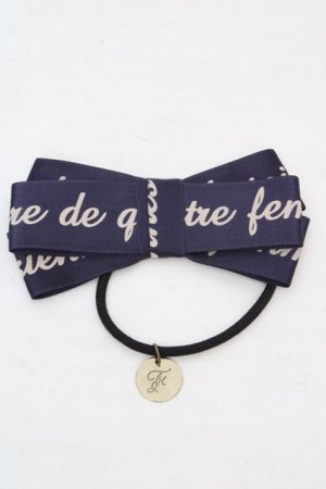 画像: Fi.n.t / ロゴリボンヘアゴム  ネイビー O-26-03-07-080-CA-AC-OW-OS