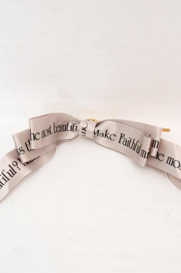 画像1: Rose Marie seoir / ロゴリボンヘアピン  グレージュ O-26-03-07-081-EL-AC-OW-OS (1)