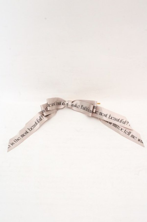 画像2: Rose Marie seoir / ロゴリボンヘアピン  グレージュ O-26-03-07-081-EL-AC-OW-OS (2)