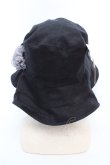 画像3: axes femme / モチーフ付きリバーシブルハット  クロ×ネイビー O-26-03-07-008-AX-AC-OW-OS (3)