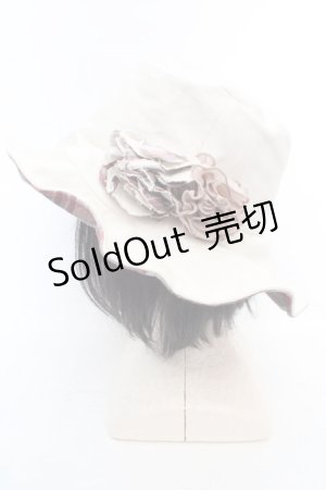 画像: axes femme / モチーフ付きリバーシブルハット  キナリ×アカ O-26-03-07-009-AX-AC-OW-OS