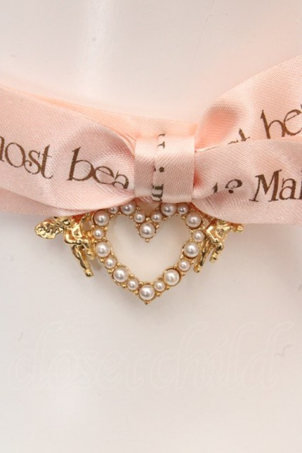 画像2: Rose Marie seoir / ロゴリボンチョーカー  ピンク O-26-03-07-087-EL-AC-OW-OS (2)