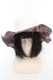 画像2: axes femme / モチーフ付きリバーシブルハット  キナリ×アカ O-26-03-07-009-AX-AC-OW-OS (2)