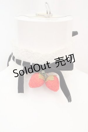 画像: Heart E / いちごチョーカー  シロ×クロ×アカ O-26-03-07-092-LO-AC-OW-OS