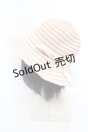 画像: axes femme / レースボーダーハット  ピンク O-26-03-07-010-AX-AC-OW-OS