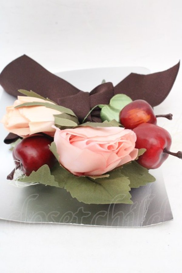 画像2: Innocent World / リンゴとバラのクリップ  ショコラ O-26-03-07-098-IW-ZA-OW-OS (2)