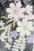 画像2: Hoshibako Works / 花モチーフ刺繍ワッペン付き靴下  クロ O-26-03-07-2004-LO-ZA-IG-OS (2)