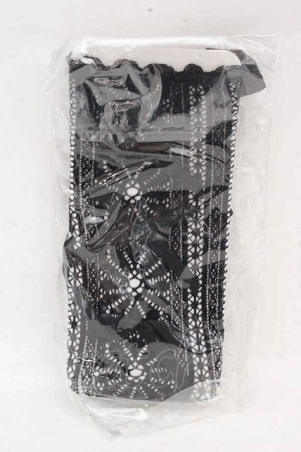 画像1: Hoshibako Works / 透かしレースリボンソックス  クロ O-26-03-07-2007-LO-ZA-IG-OS (1)