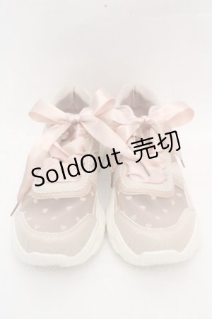 画像: m petit by misako / ハートチュールスニーカー L ピンク O-26-03-07-2010-LO-SH-IG-ZT0311E