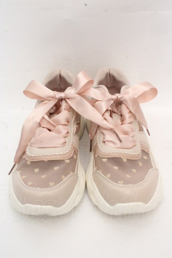 画像1: m petit by misako / ハートチュールスニーカー L ピンク O-26-03-07-2010-LO-SH-IG-OS (1)