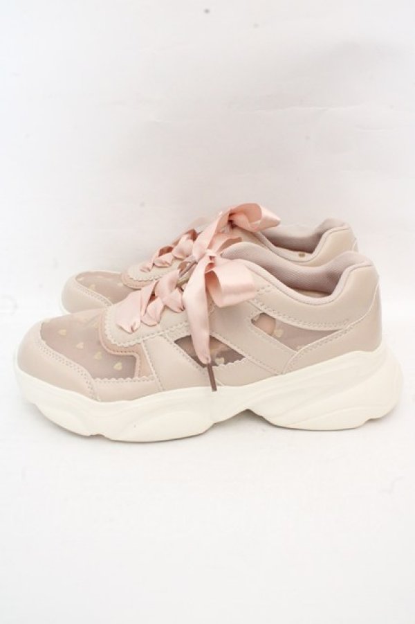 画像2: m petit by misako / ハートチュールスニーカー L ピンク O-26-03-07-2010-LO-SH-IG-OS (2)