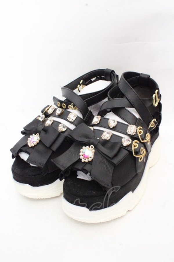 画像1: LIZ LISA / クロスストラップスニーカーサンダル M クロ O-26-03-07-2012-LO-SH-IG-OS (1)