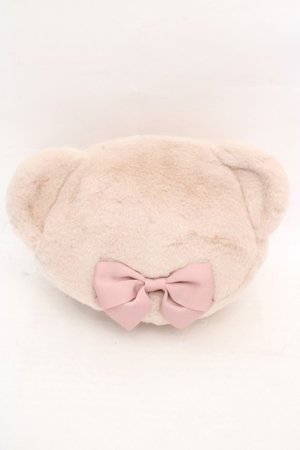 画像: m petit by misako / AM*クマサンポーチ  アイボリー×ピンク O-26-03-07-2002-LO-ZA-IG-OS