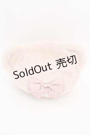 画像: m petit by misako / AM*クマサンポーチ  アイボリー×ピンク O-26-03-07-2002-LO-ZA-IG-ZTK047