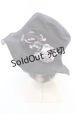 画像: axes femme / モチーフ付きリバーシブルハット  クロ×ネイビー O-26-03-07-011-AX-AC-OW-OS