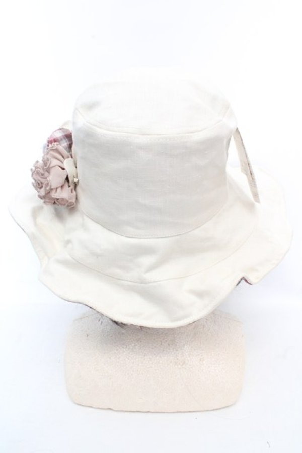 画像3: axes femme / モチーフ付きリバーシブルハット  キナリ×アカ O-26-03-07-012-AX-AC-OW-OS (3)