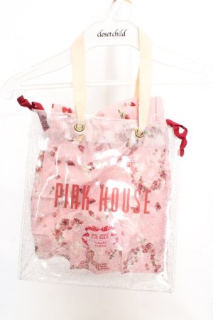 画像: PINK HOUSE / PINK HOUSE×misako&erinko Heart Berry Rabbit クリアバッグ  ピンク×クリア O-26-03-07-016-LO-BG-IG-OS