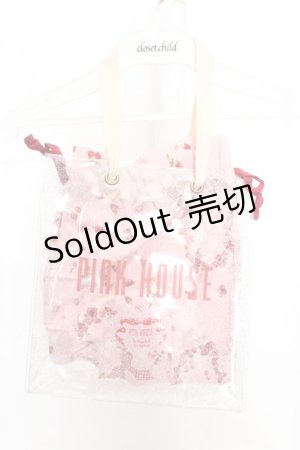 画像: PINK HOUSE / PINK HOUSE×misako&erinko Heart Berry Rabbit クリアバッグ  ピンク×クリア O-26-03-07-016-LO-BG-IG-ZT0311E