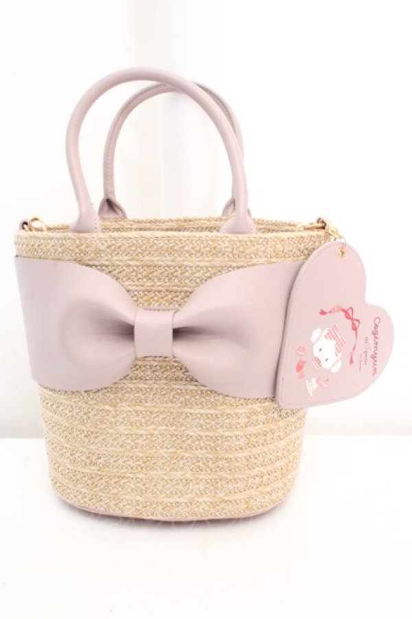 画像1: m petit by misako / チャーム付き2WAYバッグ  ピンク×ナチュラル O-26-03-07-030-LO-BG-IG-OS (1)