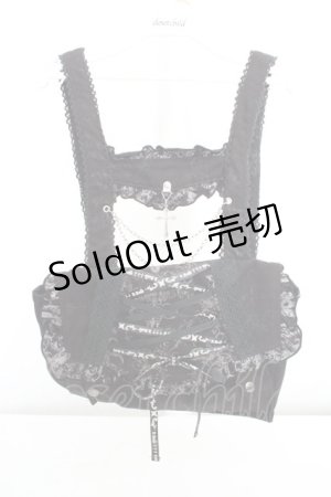 画像: h.naoto Blood / オリジナルプリントレースアップリュック  ブラック O-26-03-07-032-HN-BG-IG-OS