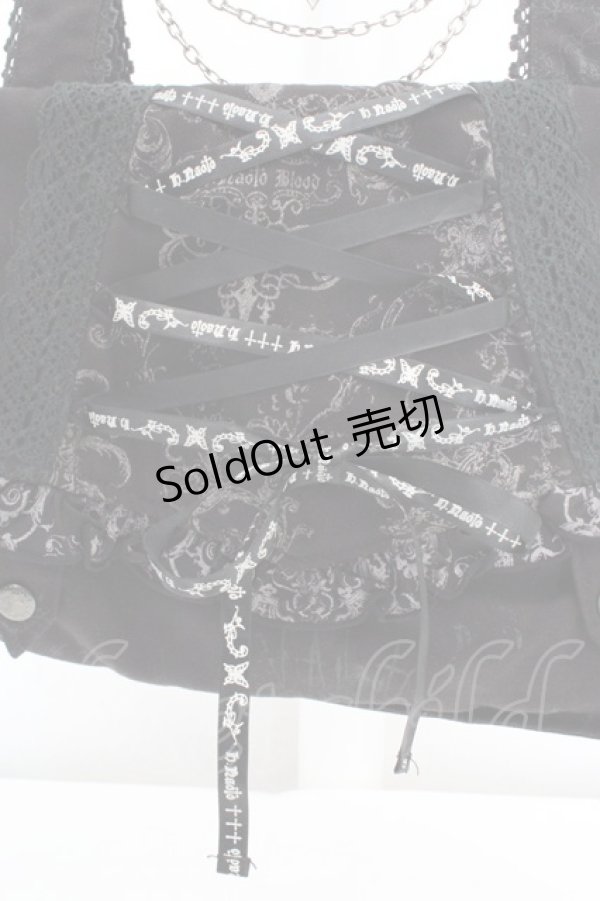 画像3: h.naoto Blood / オリジナルプリントレースアップリュック  ブラック O-26-03-07-032-HN-BG-IG-OS (3)