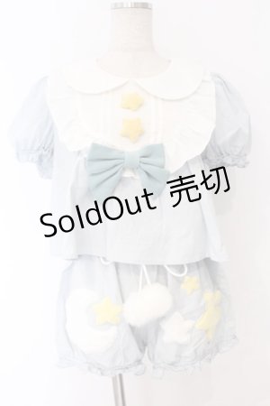 画像: To Alice / 星ワッペンセットアップ M サックス O-26-03-08-001-LO-OP-OW-OS