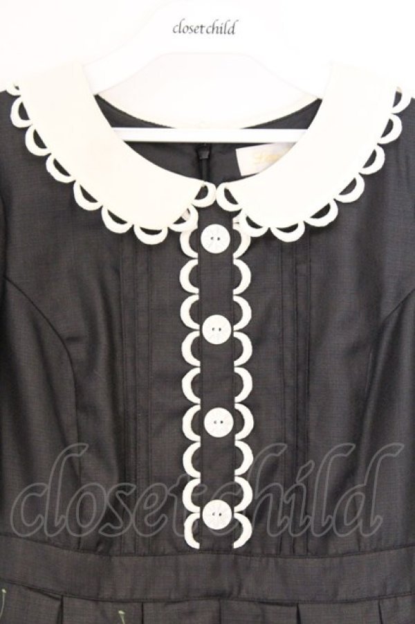 画像3: Leur Getter / Antique Lace Strawberry袖付きワンピース M クロ O-26-03-08-003-LU-OP-OW-OS (3)