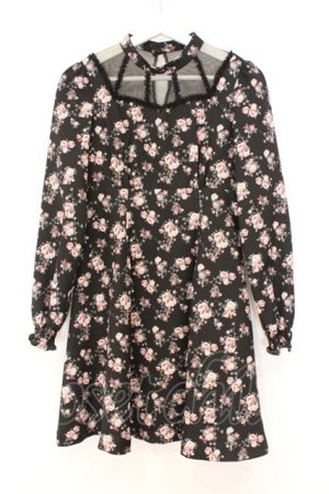 画像: EATME / Rose Floral Patternワンピース S クロ O-26-03-08-031-LO-OP-OW-OS