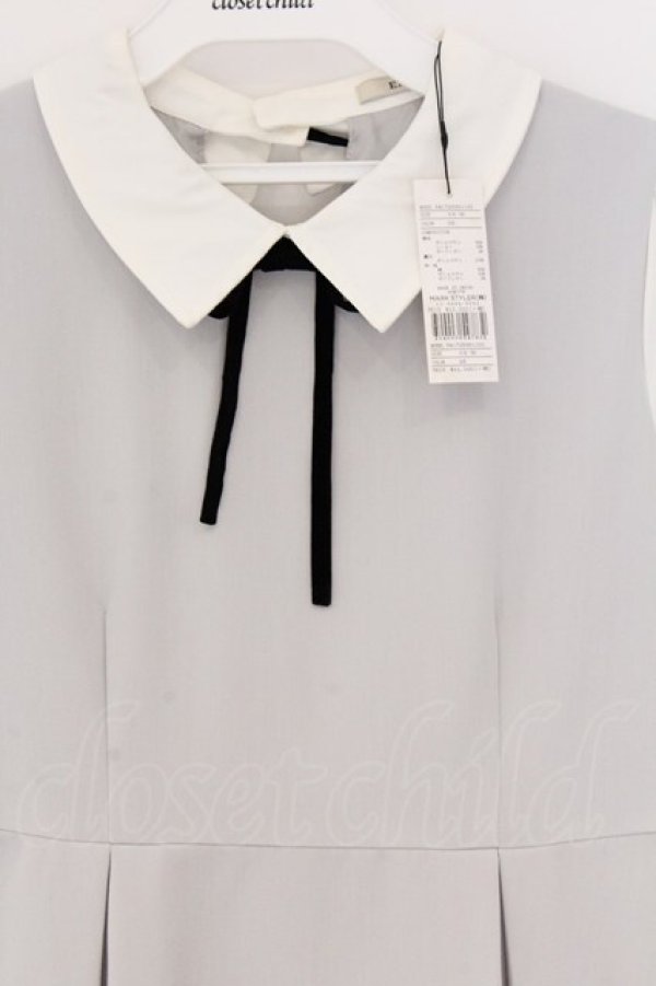 画像2: EATME / シャツドッキングワンピース S ライトグレー×シロ O-26-03-08-032-LO-OP-OW-OS (2)