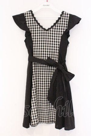 画像: EATME / ギンガム切り替えワンピース S クロ O-26-03-08-033-LO-OP-OW-OS
