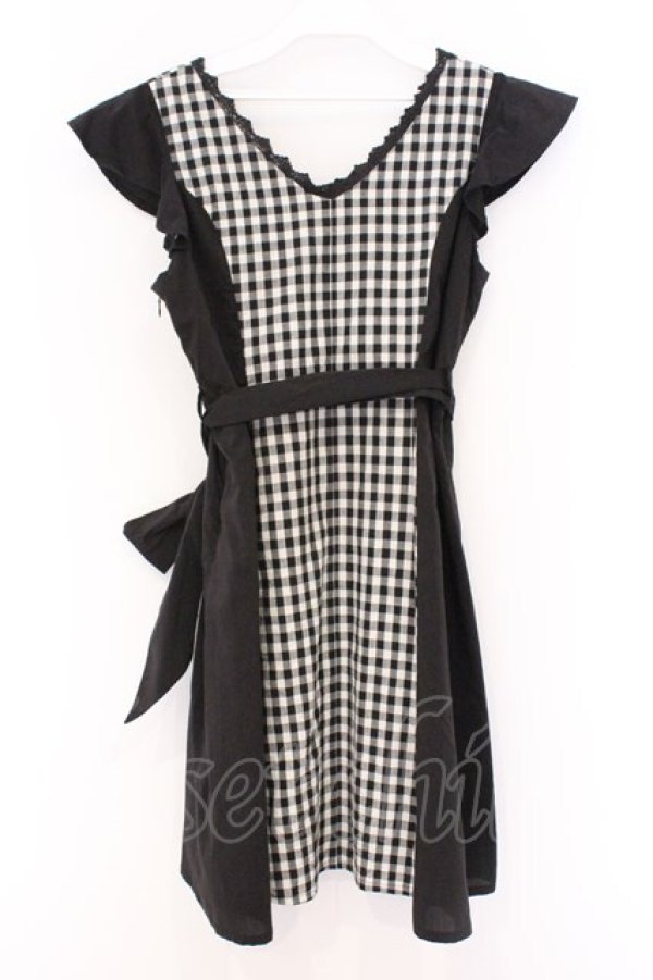 画像3: EATME / ギンガム切り替えワンピース S クロ O-26-03-08-033-LO-OP-OW-OS (3)