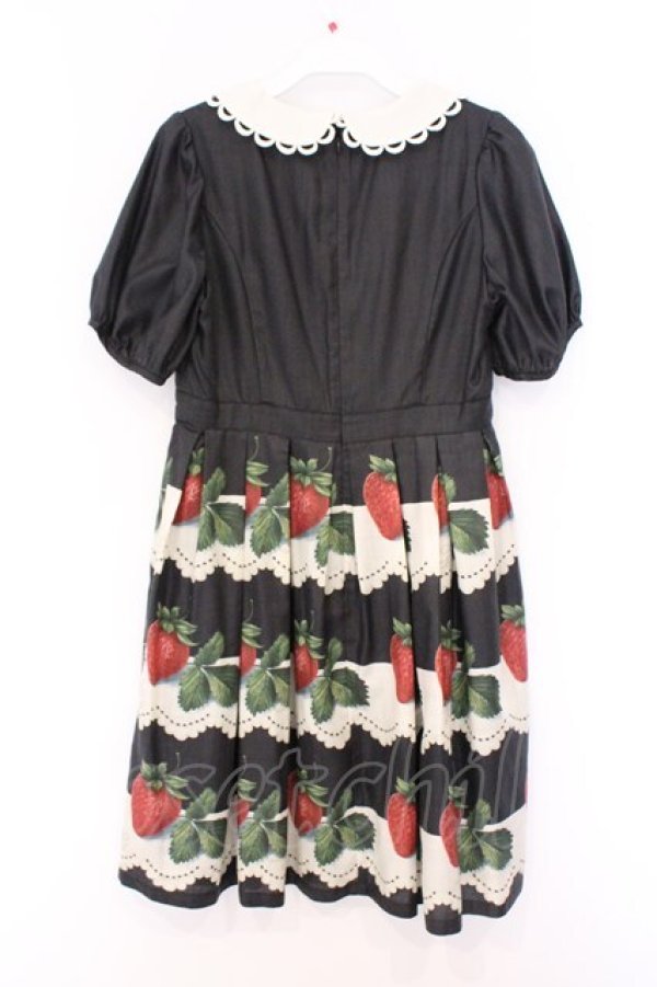 画像4: Leur Getter / Antique Lace Strawberry袖付きワンピース M クロ O-26-03-08-003-LU-OP-OW-OS (4)
