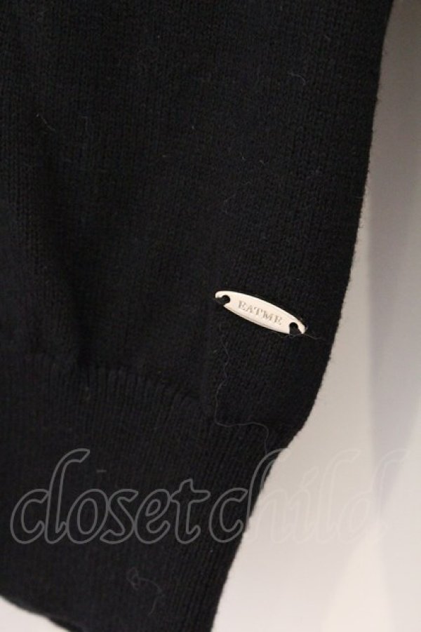 画像2: EATME / ロゴプレート付カーディガン F クロ O-26-03-08-035-LO-TO-OW-OS (2)