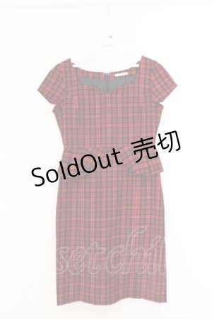 画像: EATME / チェックペプラムワンピース S アカ O-26-03-08-037-LO-OP-OW-OS