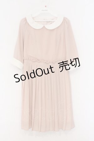 画像: EATME / プリーツ切り替え丸襟ワンピース S オレンジ系ピンク O-26-03-08-039-LO-OP-OW-OS