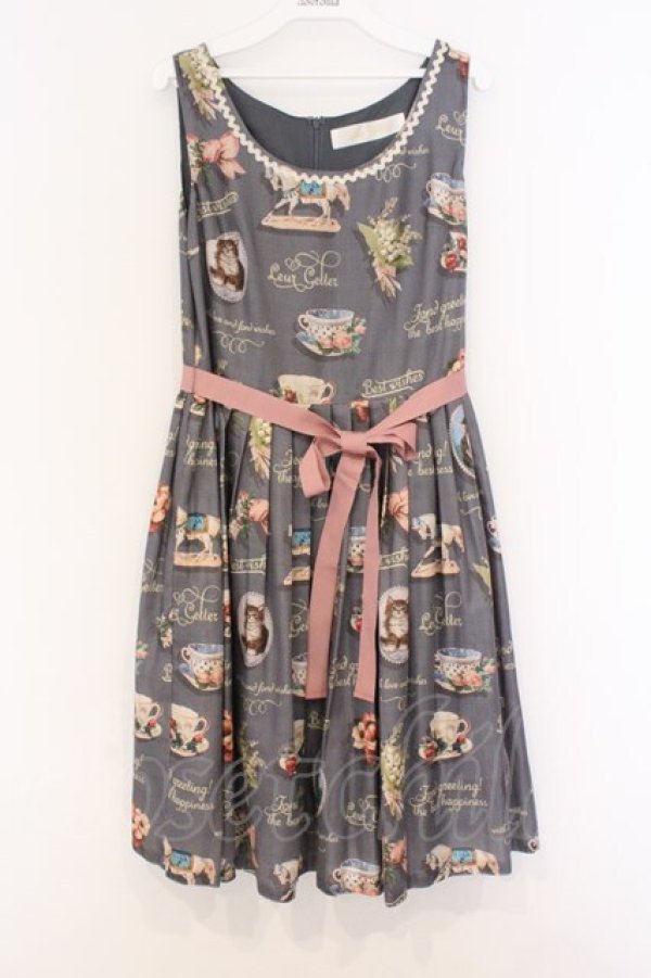 画像1: Leur Getter / Victorianノースリーブワンピース M グレー O-26-03-08-005-LU-OP-OW-OS (1)