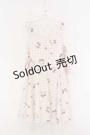 画像: Secret Honey / ギンガムチェリーワンピース 2 ピンク O-26-03-08-006-CA-OP-OW-OS