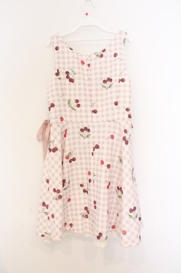 画像3: Secret Honey / ギンガムチェリーワンピース 2 ピンク O-26-03-08-006-CA-OP-OW-OS (3)