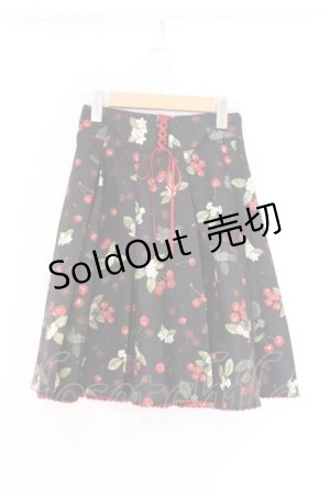 画像: Secret Honey / チェリー柄スカート 8 クロ O-26-03-08-008-CA-SK-OW-OS