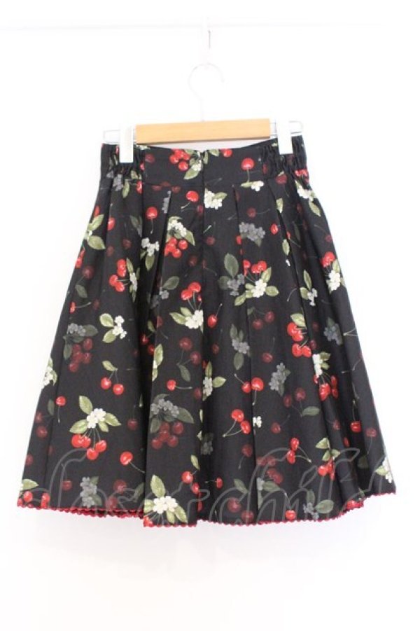 画像3: Secret Honey / チェリー柄スカート 8 クロ O-26-03-08-008-CA-SK-OW-OS (3)