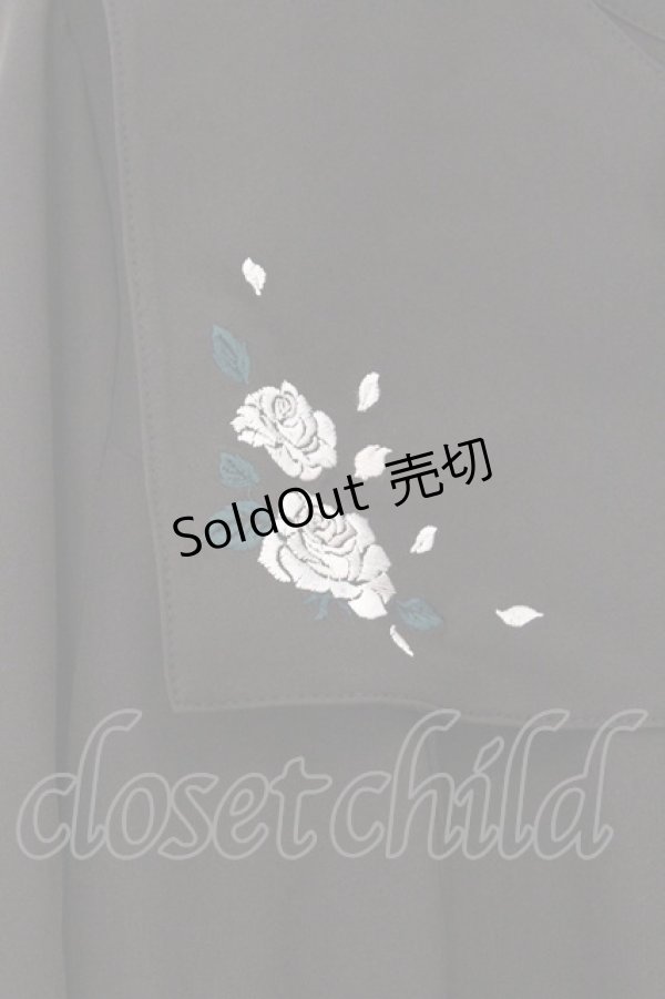 画像2: axes femme / 薔薇刺繍付け襟セットブラウス F クロ O-26-03-08-014-AX-BL-OW-OS (2)