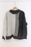 画像1: axes femme / トリコロール配色ニットプルオーバー F クロ×グレー×シロ O-26-03-08-017-AX-TO-OW-OS (1)