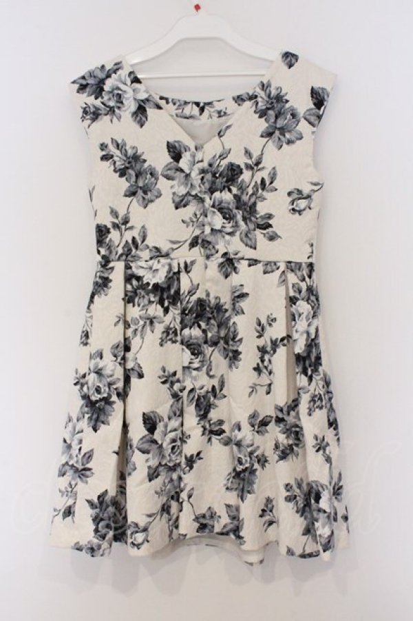 画像3: EATME / オリジナルローズ柄ジャカードワンピース S シロ O-26-03-08-027-LO-OP-OW-OS (3)