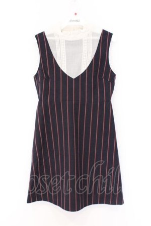 画像: EATME / レジメンタルストライプワンピース S ネイビー O-26-03-08-028-LO-OP-OW-OS