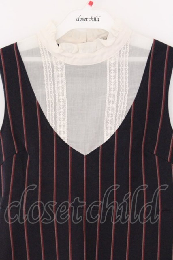 画像2: EATME / レジメンタルストライプワンピース S ネイビー O-26-03-08-028-LO-OP-OW-OS (2)