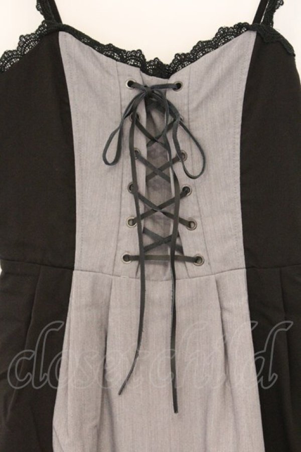 画像2: EATME / バイカラータイトワンピース S クロ×グレー O-26-03-08-029-LO-OP-OW-OS (2)